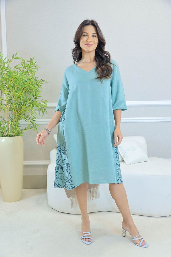 VESTIDO CLAUDIA RAIA MENTA - Loja Linho Italiano