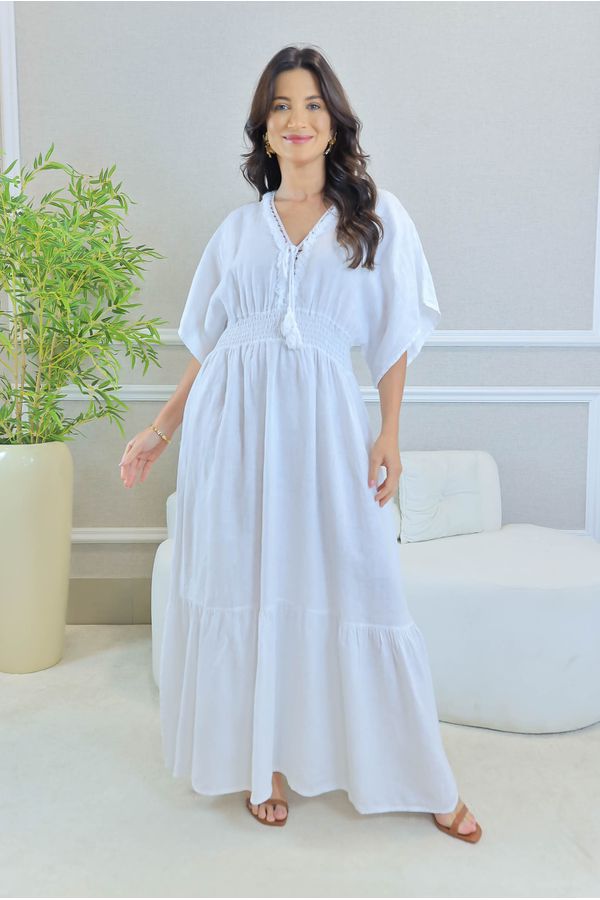 VESTIDO DALIA BRANCO - Loja Linho Italiano