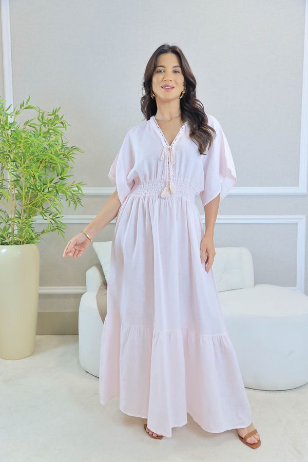 VESTIDO DALIA ROSA BEBÊ - Loja Linho Italiano