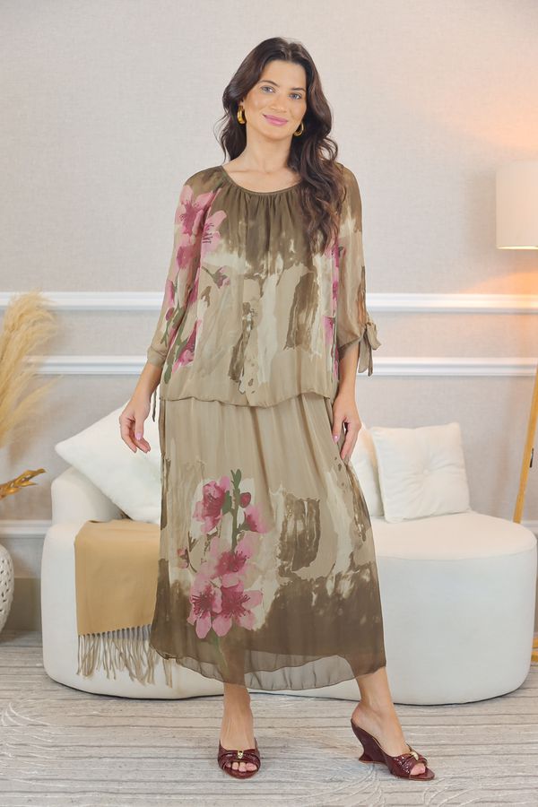 VESTIDO LIRIO CAPUCCINO - Loja Linho Italiano