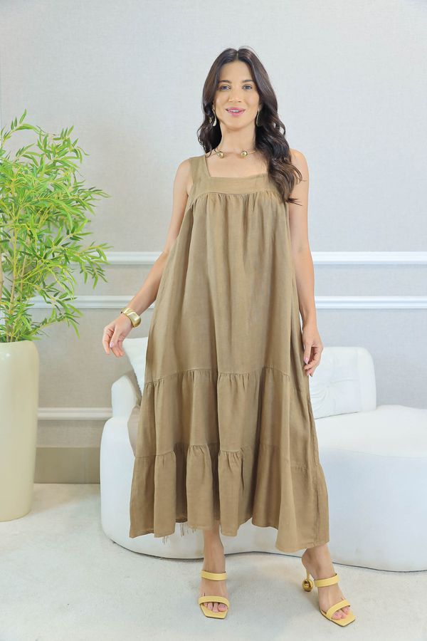 VESTIDO LUNA CAPUCCINO - Loja Linho Italiano