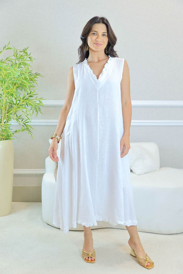 VESTIDO TALITA BRANCO - Loja Linho Italiano