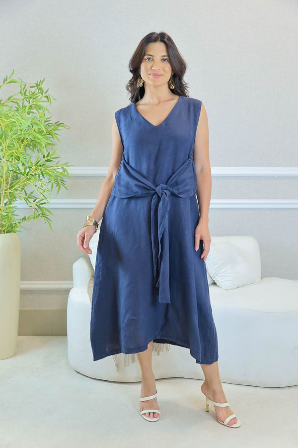 VESTIDO TASHA MARINHO - Loja Linho Italiano