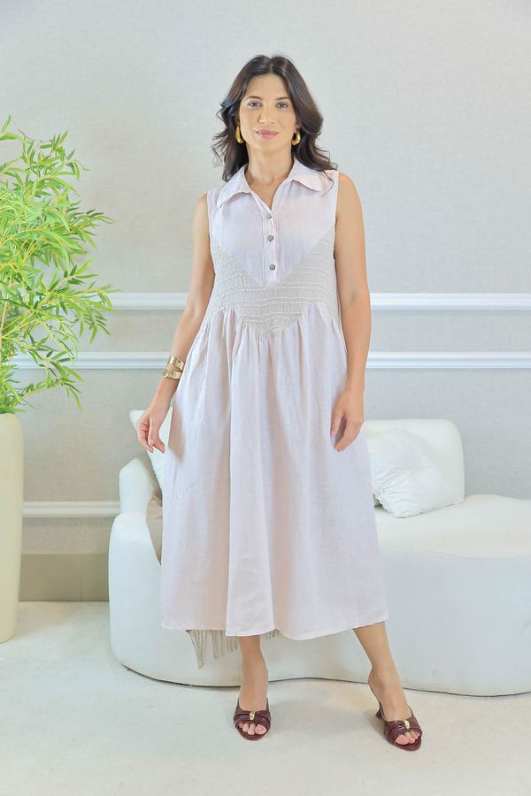 VESTIDO VELMA ROSE - Loja Linho Italiano