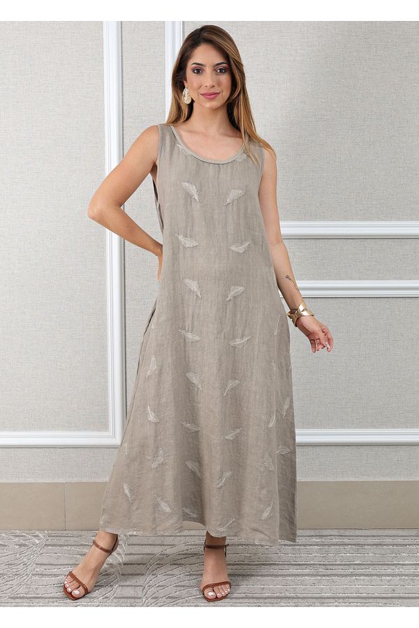 Vestido Emília Linho Italiano Fendi - Loja Linho Italiano