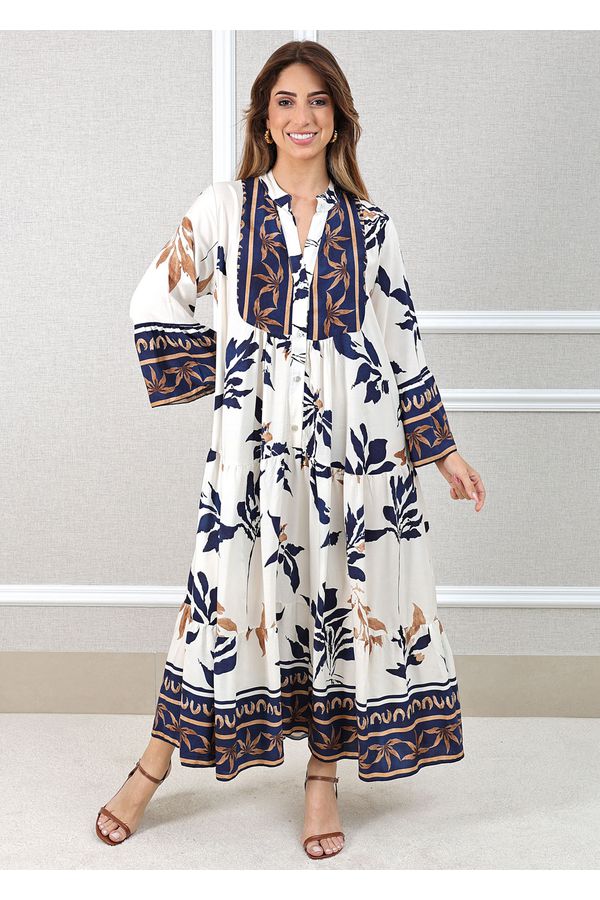 Vestido Fabiana Viscose Italiana Azul Marinho - Loja Linho Italiano