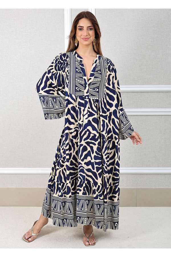 Vestido Moana Viscose Italiana Azul Marinho - Loja Linho Italiano