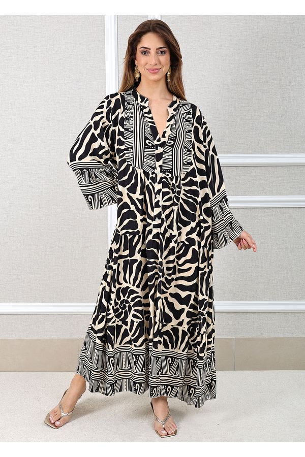 Vestido Moana Viscose Italiana Preto - Loja Linho Italiano