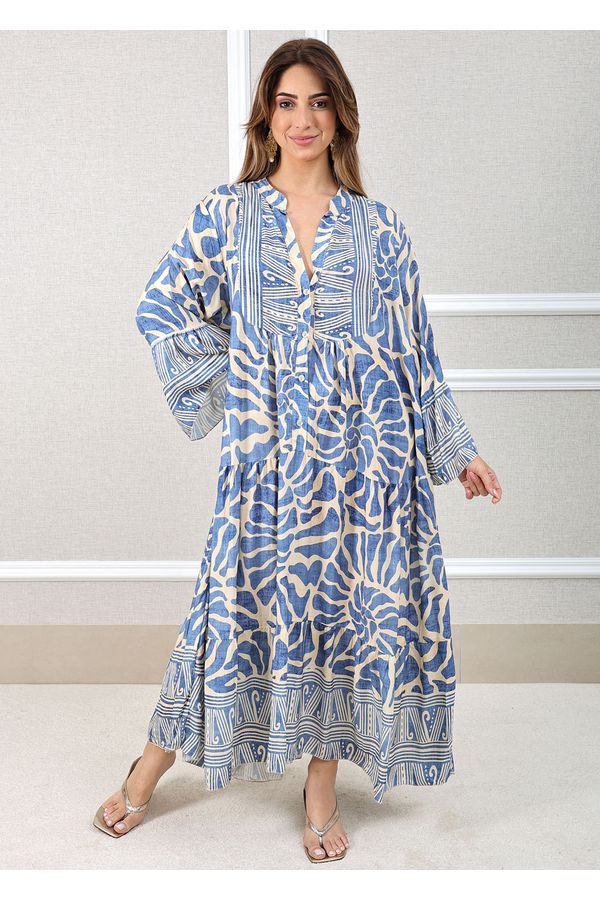 Vestido Moana Viscose Italiana Azul Jeans - Loja Linho Italiano