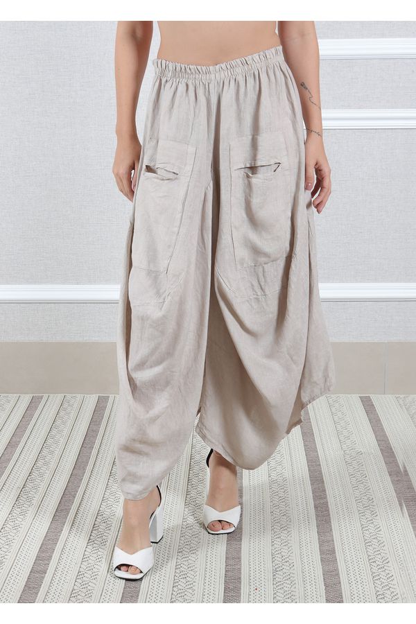 Calça Saruel Linho Italiano Cru - Loja Linho Italiano