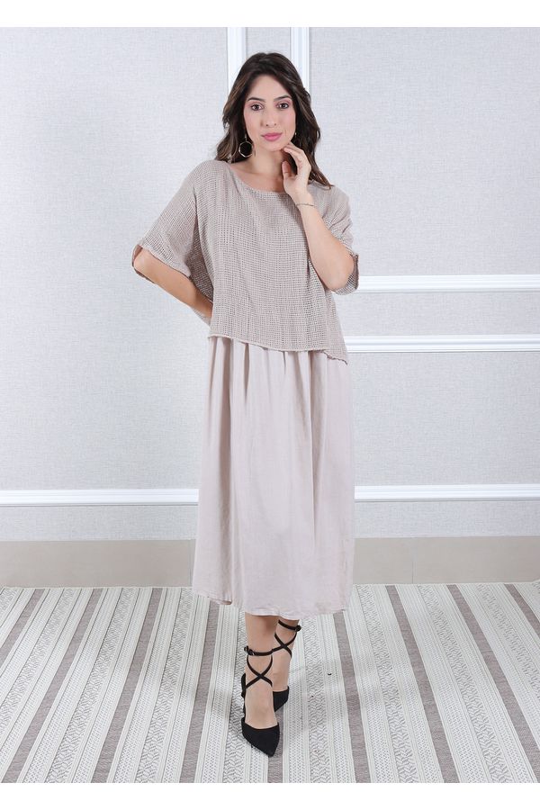 Vestido Melinda Linho Italiano Cru . - Loja Linho Italiano