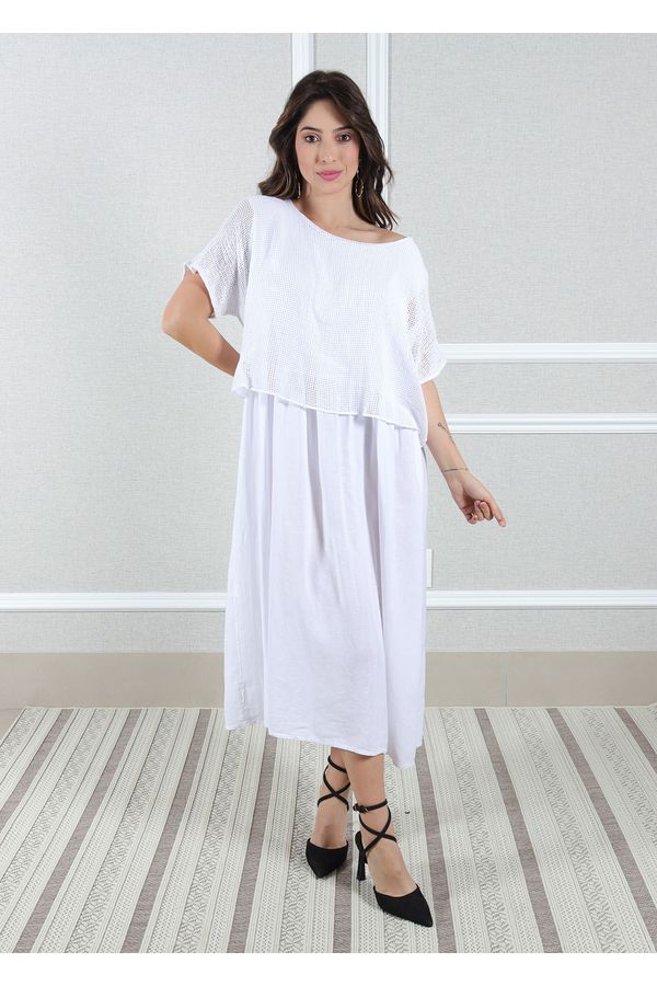 Vestido Melinda Linho Italiano Branco - Loja Linho Italiano