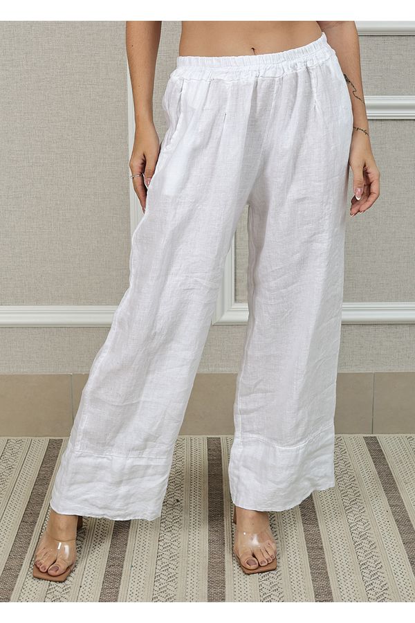 Calça Zara Linho Italiano Branca - Loja Linho Italiano