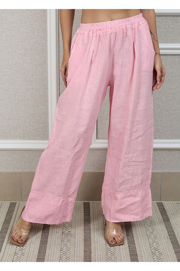 Calça Zara Linho Italiano Rosa Bebê - Loja Linho Italiano