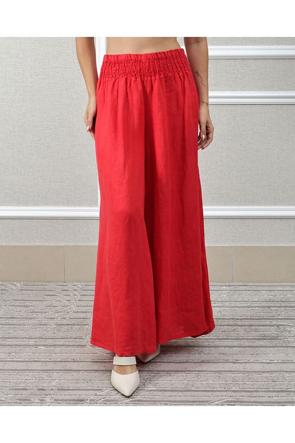 Calça Karina Linho Italiano Vermelho - Loja Linho Italiano