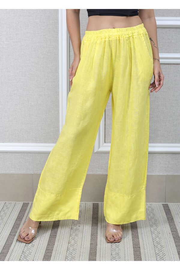 Calça Zara Linho Italiano Amarelo - Loja Linho Italiano