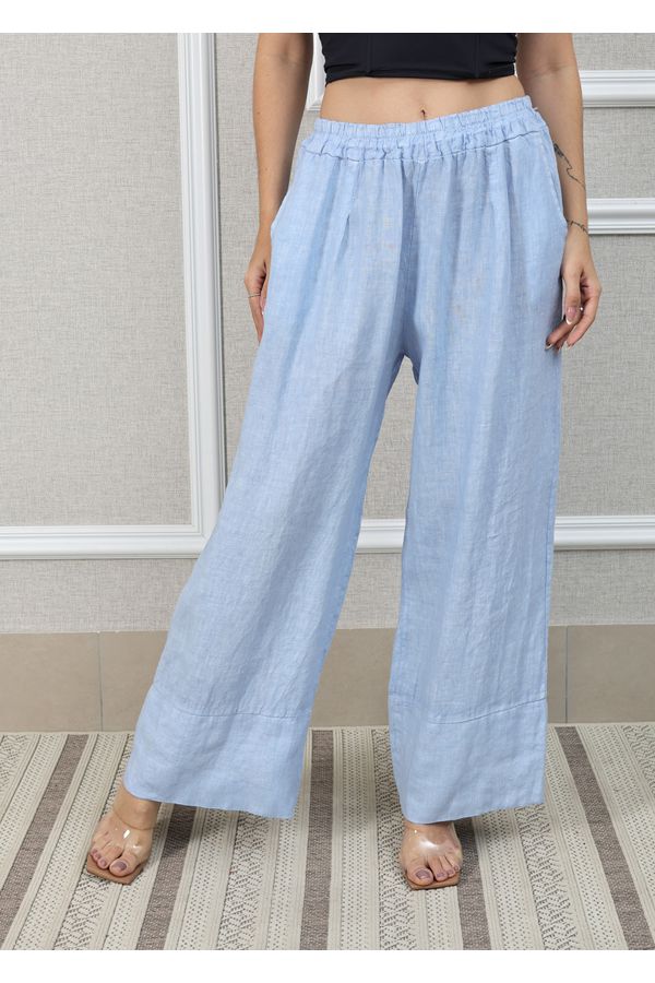 Calça Zara Linho Italiano Azul Bebe - Loja Linho Italiano