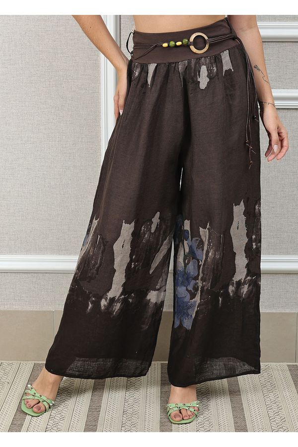 Calça Andrea Linho Italiano Marrom - Loja Linho Italiano