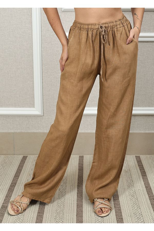 Calça Jane Linho Italiano Caramelo - Loja Linho Italiano