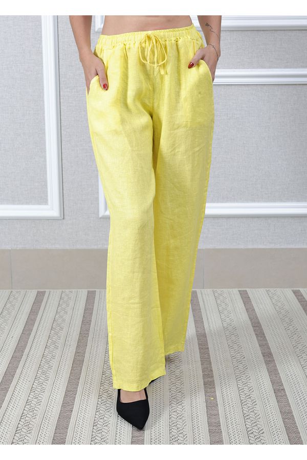 Calça Jane Linho Italiano Amarelo - Loja Linho Italiano
