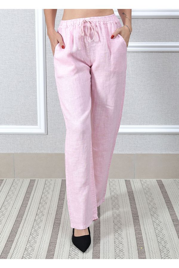 Calça Jane Linho Italiano Rosa Chiclete - Loja Linho Italiano
