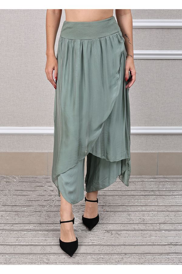 Calça Lara Seda Italiana Verde Menta - Loja Linho Italiano