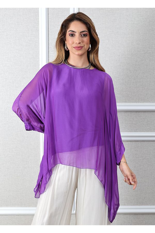 Bata Rafa Seda Italiana Roxo - Loja Linho Italiano