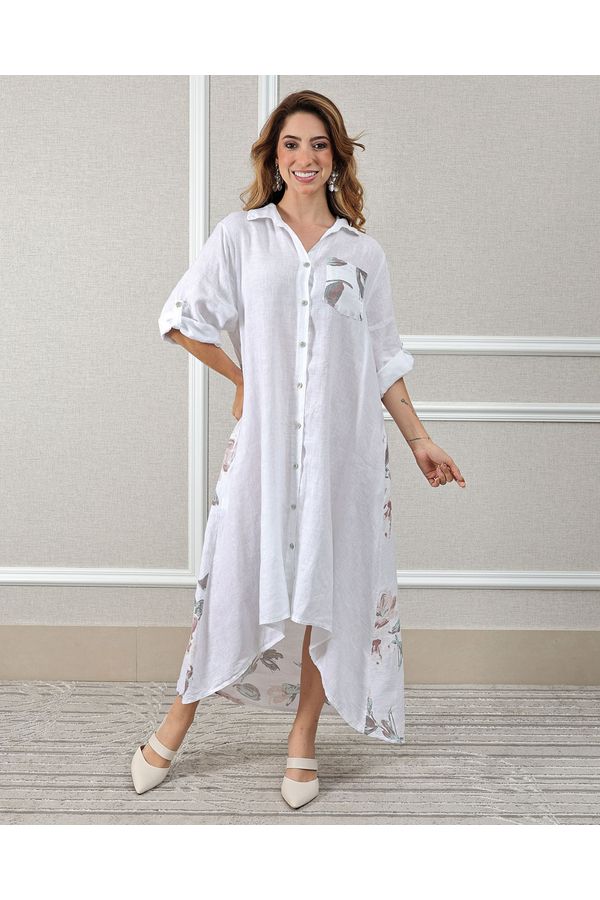 Chemise Melanie Linho Italiano Branco - Loja Linho Italiano