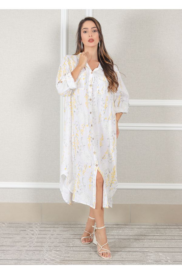 Chemise Agnes Linho Italiano Branco - Loja Linho Italiano