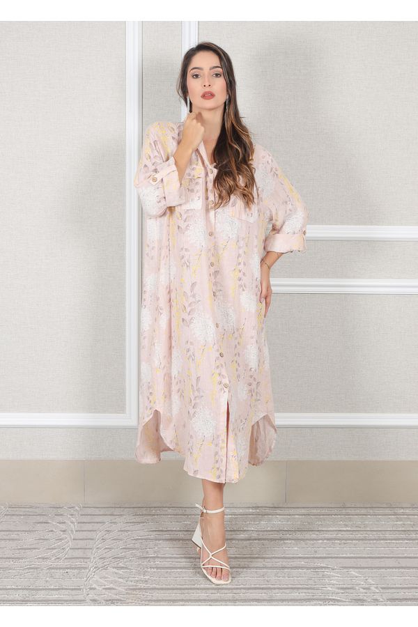 Chemise Agnes Linho Italiano Rosa Bebe - Loja Linho Italiano