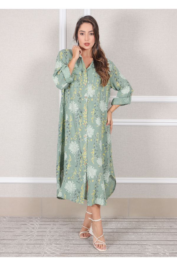 Chemise Agnes Linho Italiano Verde Menta - Loja Linho Italiano