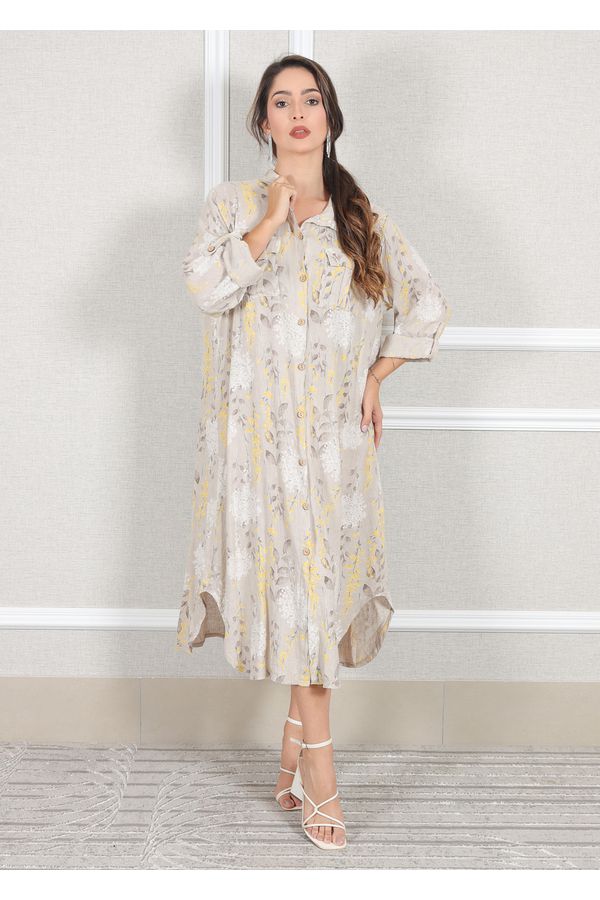 Chemise Agnes Linho Italiano Cru - Loja Linho Italiano