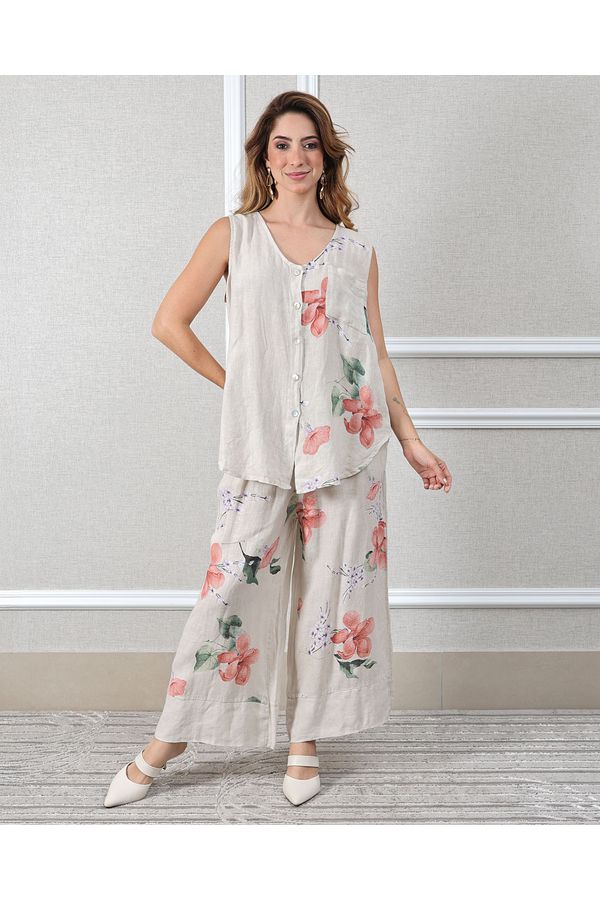 Conjunto Marisol Linho Italiano Bege - Loja Linho Italiano