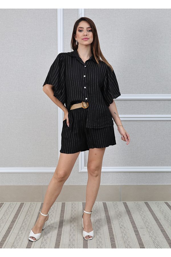 Conjunto Marcela Linho Italiano Preto - Loja Linho Italiano