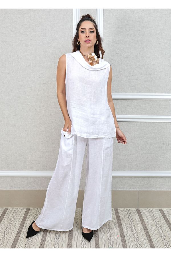 Conjunto Marina Linho Italiano Branco - Loja Linho Italiano
