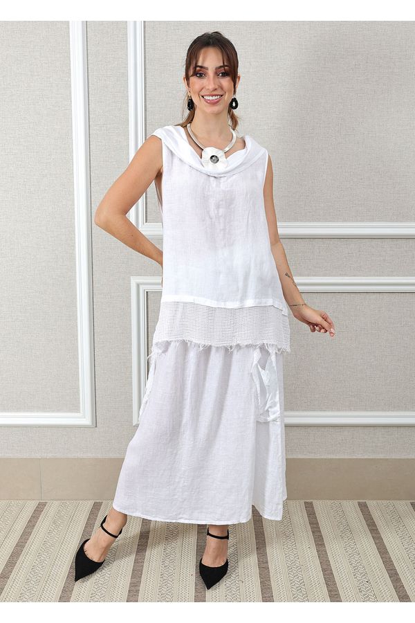 Conjunto Solange Linho Italiano Branco - Loja Linho Italiano