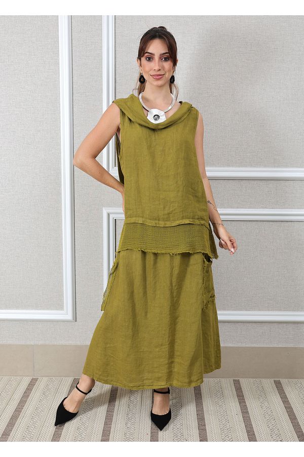Conjunto Solange Linho Italiano Verde Pistache - Loja Linho Italiano