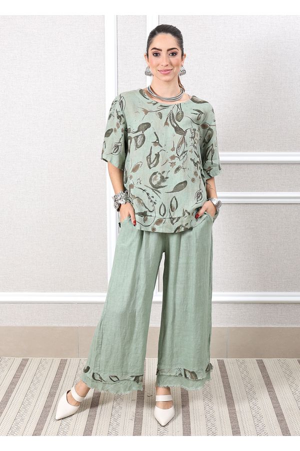 Conjunto Carla Linho Italiano Verde Menta - Loja Linho Italiano