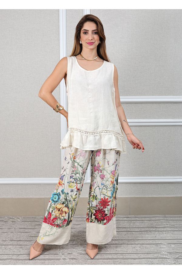 Conjunto Catarina Linho Italiano Off White - Loja Linho Italiano