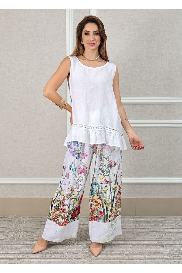 Conjunto Catarina Linho Italiano Branco - Loja Linho Italiano