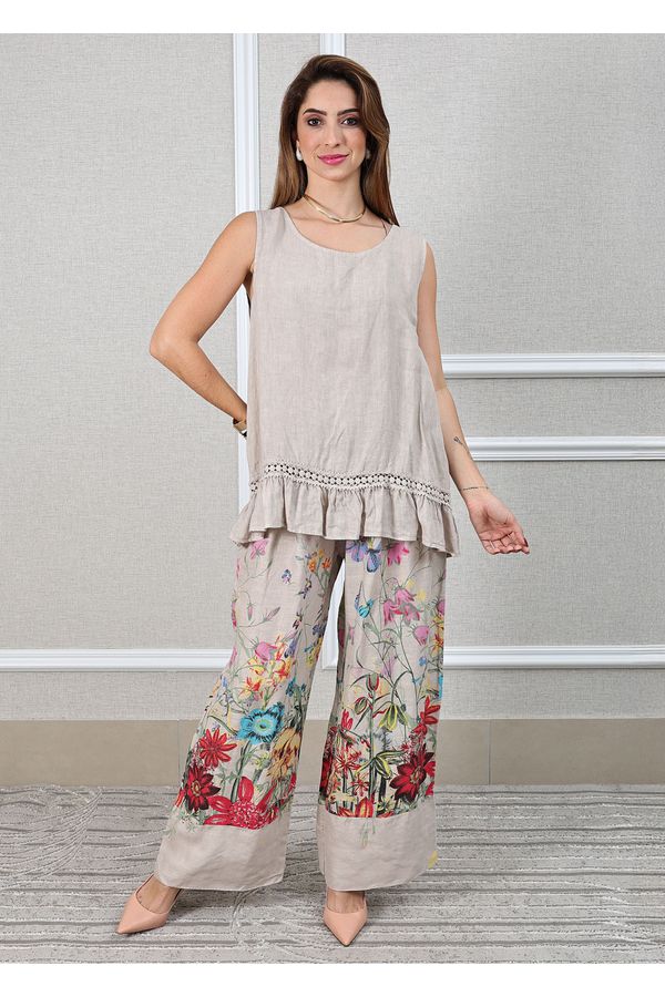 Conjunto Catarina Linho Italiano Bege - Loja Linho Italiano
