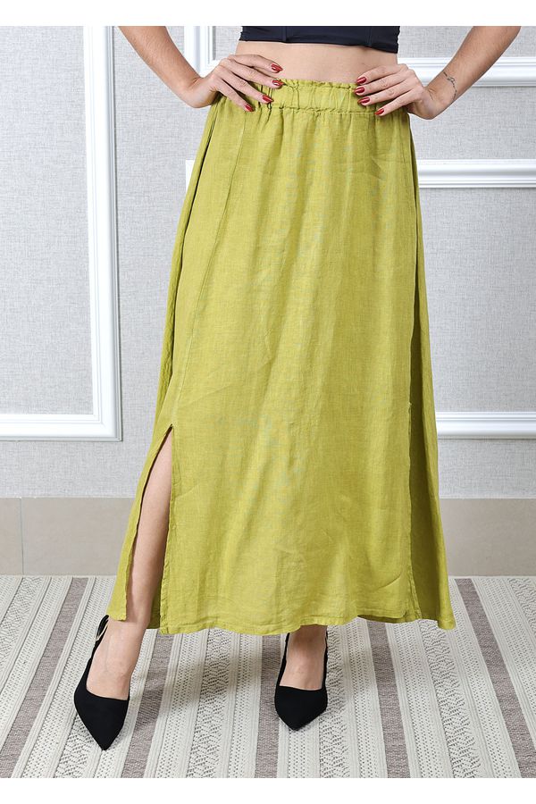 Saia Melissa Linho Italiano Verde Pistache - Loja Linho Italiano