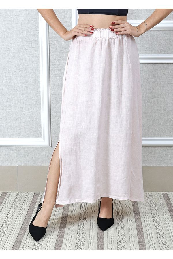 Saia Melissa Linho Italiano Rosa Bebe - Loja Linho Italiano