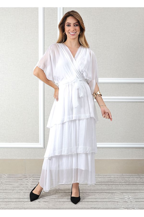 Vestido Stella Seda Italiana Branco - Loja Linho Italiano