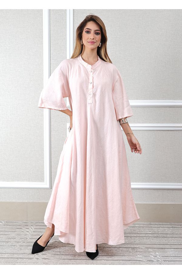 Tunica Nora Linho Italiano Rosa Bebe . - Loja Linho Italiano