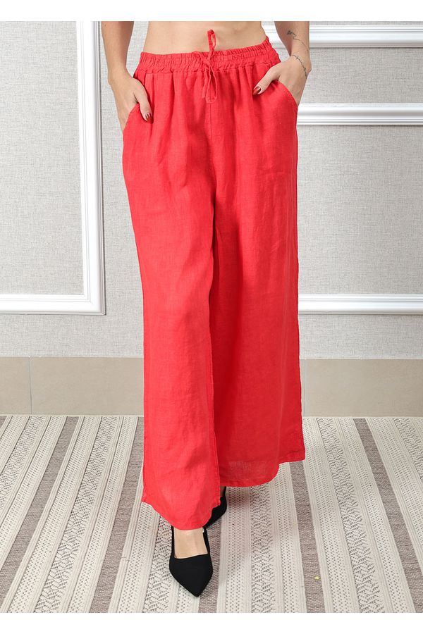 Calça Heloisa Linho Italiano Vermelho - Loja Linho Italiano