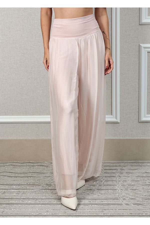 Calça Louise Seda Italiana Rosa Bebe - Loja Linho Italiano