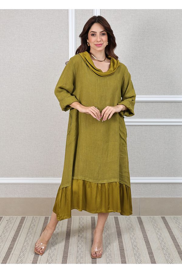 Vestido Leticia Linho Italiano Verde Pistache - Loja Linho Italiano