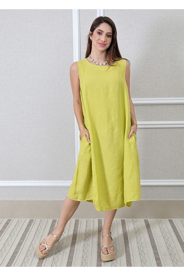 Vestido Analu Linho Italiano Bambu - Loja Linho Italiano