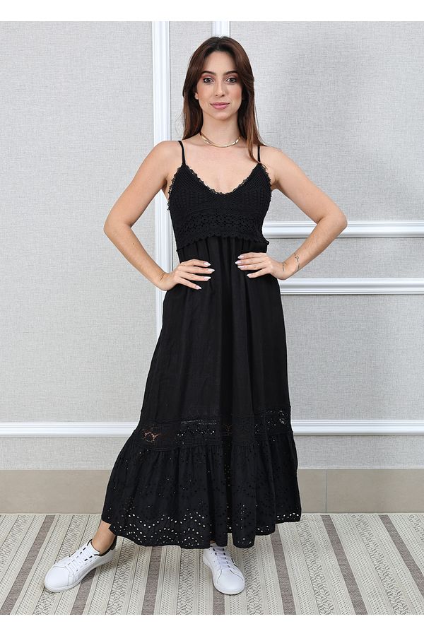 Vestido Francesca Linho Italiano Preto - Loja Linho Italiano